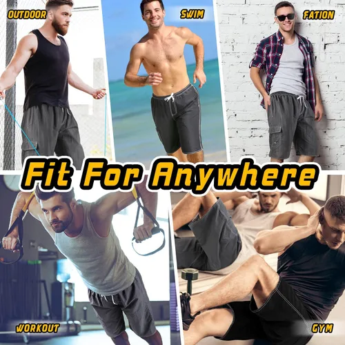 Vista 6 de Traje de baño para hombre, de secado rápido, con forro de malla, divertido traje de baño