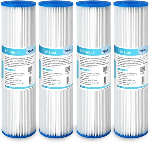 Membrane Solutions Filtro de agua de sedimentos de poliéster plisado de 5 micrones, cartucho de repuesto de 10 x 2.5 pulgadas, prefiltro universal