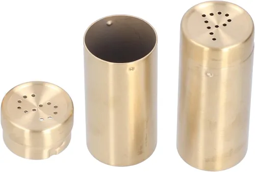 Vista 3 de Botella de condimento de sal, 2 macetas de condimentos, coctelera de acero inoxidable, contenedor de cocina, 1.5 x 1.5 x 3.4 pulgadas, 6.8 onzas