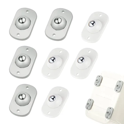 Vista 27 de Ruedas giratorias autoadhesivas, rodillos para electrodomésticos de cocina, ruedas universales mini giratorias de 360°, polea adhesiva para bote