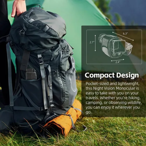 Vista 6 de Monocular recargable de visión nocturna para 100% oscuridad, video Full HD1080P de larga distancia, gafas de visión nocturna infrarroja binoculares