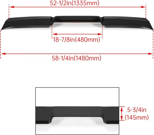 Vista 2 de Kojem Alerón de Techo de Cabina de Camión Ala Superior Compatible con Toyota Tundra CrewMax 2014-2021