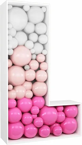 Vista 33 de Kit de letras rellenables de 2 pies con marco de globo de mosaico de letra K para decoración de telón de fondo de boda de fiesta de cumpleaños