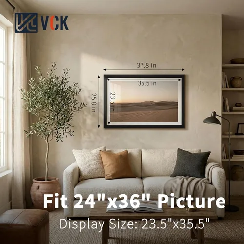 Vista 92 de VCK Portarretratos de madera negra de 5 x 7 pulgadas, para colgar en la pared, galería o mesa, 1 paquete