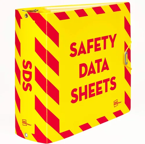 Vista 9 de Avery Carpeta SDS industrial resistente, 1.5 anillos EZD de un solo toque, capacidad de 400 hojas, borde amarillo/rojo (18950)