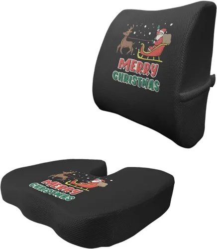 Vista 7 de Cinturón de Navidad de espuma viscoelástica para silla de oficina, asiento de automóvil, silla de ruedas, viajes, reduce la presión del coxis