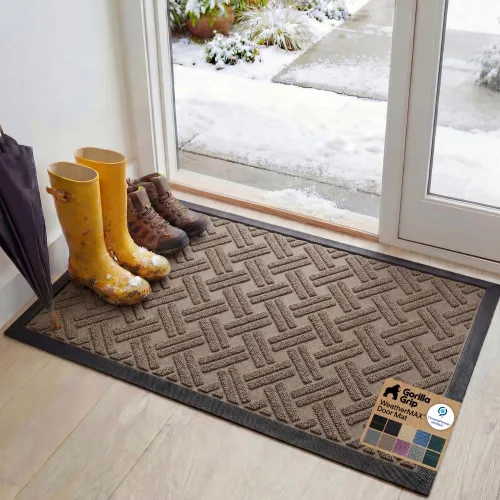 Vista 90 de Gorilla Grip WeatherMax - Tapete para todas las estaciones 100% impermeable, 23 x 35 pulgadas, goma natural duradera, resistente a manchas y Verde