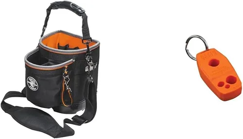 Vista 12 de Klein Tools 55419SP-14 Bolsa de herramientas con correa para el hombro tiene 14 bolsillos para almacenamiento de herramientas, puede adaptarse a