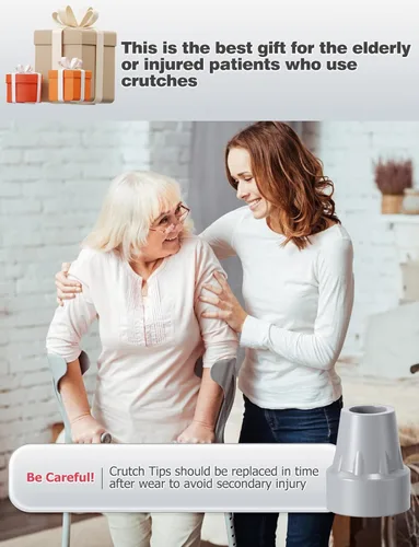 Vista 7 de Puntas de muleta, paquete de 6 tapas de patas de muleta de 78 pulgadas, accesorios de goma resistentes, puntas de caña de goma de repuesto