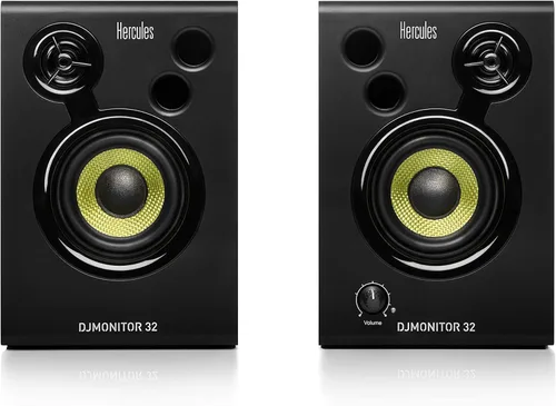 Hércules DJMonitor 32: 2 x 15 vatios RMS altavoces de monitoreo activos, negro