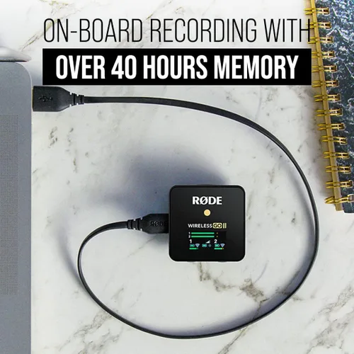 Vista 8 de RØDE Wireless GO II - Sistema inalámbrico de dos canales con micrófonos integrados, salidas analógica y digital USB, compatible con cámaras