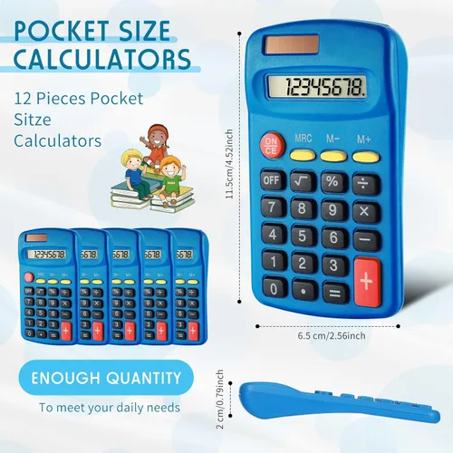 Vista 2 de Youyole Calculadora solar a granel de 20 piezas para calcular bolsillo básico Mini Dual Power Calculadora de 10 funciones pequeña para oficina, sin