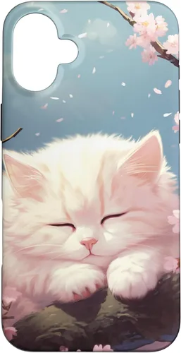 Vista 23 de Cute Sleeping Cat in Cherry Blossom Anime Kawaii Kitten Cat Case for iPhone 17