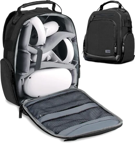 USA Gear Funda de viaje para auriculares VR compatible con Meta Quest 3, Meta Quest 2, Oculus, controladores de realidad virtual y más accesorios de