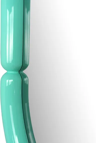 Vista 3 de Espejo de arco de baño, espejo de pared con marco de madera, espejo de pared en forma de bagel (azul, 32 x 24 pulgadas)