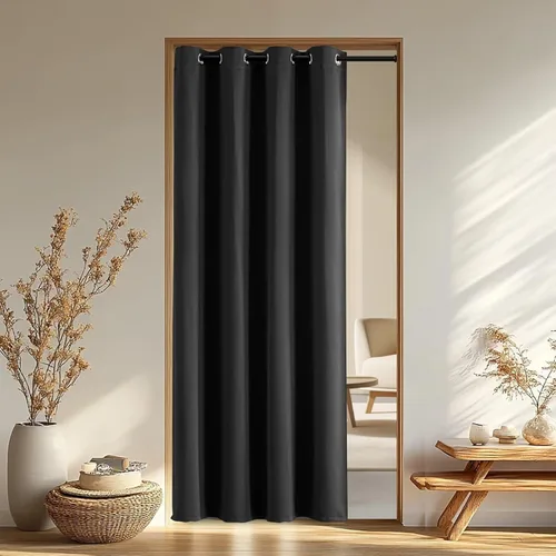 Vista 65 de IGEMAEVE Cortinas opacas de tamaño personalizado para dormitorio, 100 % opacas, 1 panel, aislamiento térmico, cortinas de oscurecimiento