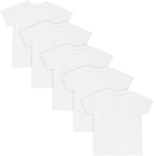Hanes Camiseta interior EcoSmart de manga corta para niños, varios paquetes disponibles, Blanco