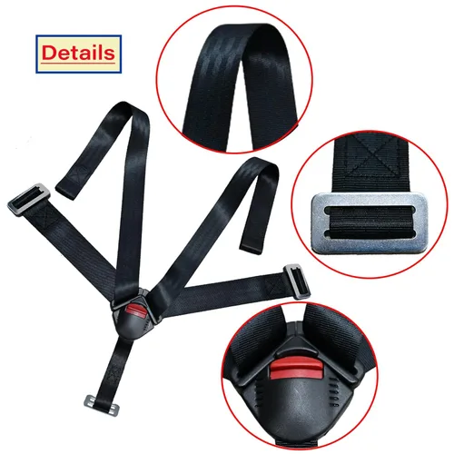 Vista 4 de Universal 5 Point Baby Seat Chest Harness with Locking Buckle Adjustable Straps Replacement for Baby Highchair Stroller Pushchair