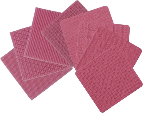 Vista 5 de Funshowcase Molde de silicona para tejer con textura, paquete de 8 unidades para decoración de bordes de pasteles Sugarcraft, decoración