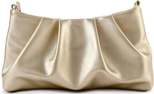 Vista 5 de Bolso de mano para mujer, bolso de noche plisado, bolso de hombro con cadena desmontable y correa para el hombro