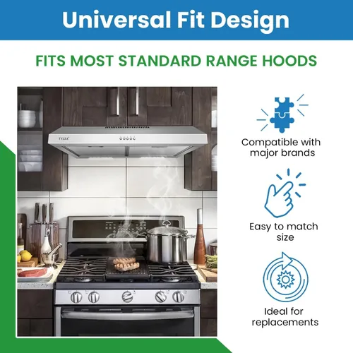 Vista 4 de Filter Everything Broan 99010300 - Filtro de repuesto para capó compatible con Broan 99010300, 11-3/4 x 17-1/4 x 3/8 (paquete de 2)