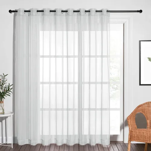 Vista 28 de NICETOWN Cortina para puerta corrediza extra ancha, con ojales en la parte superior, cortina decorativa vertical de gasa transparente, panel