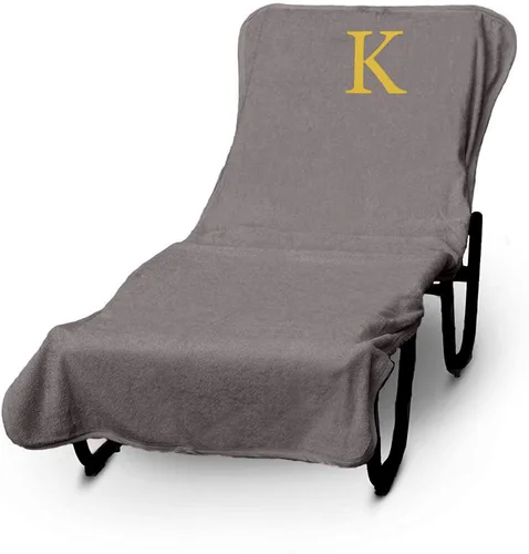 Vista 54 de Funda de lujo para tumbona de piscina con monograma de Hotel y Spa, bordado con letras en bloque - Extra absorbente 100% algodón turco - Rizo suave