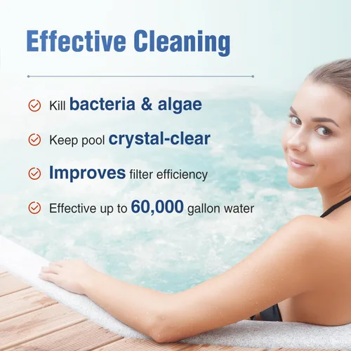Vista 2 de Gránulos de cloración de 5 libras para piscinas, spas y jacuzzis - Mata bacterias y algas, fórmula de disolución rápida
