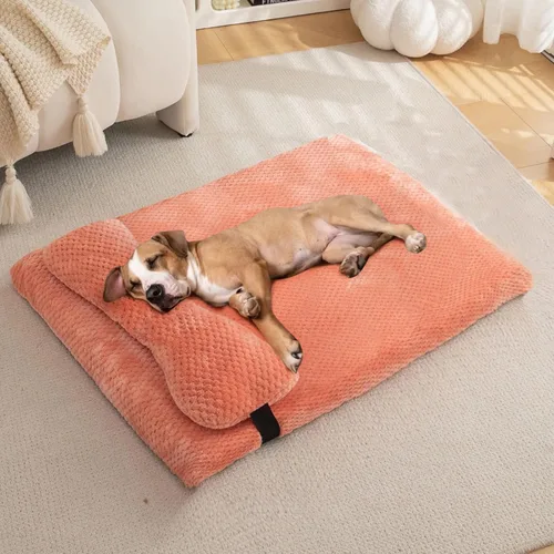Vista 13 de huraty Cama para perros con almohada para perros pequeños, cama ortopédica para perros con funda extraíble, alfombrilla lavable para mascotas