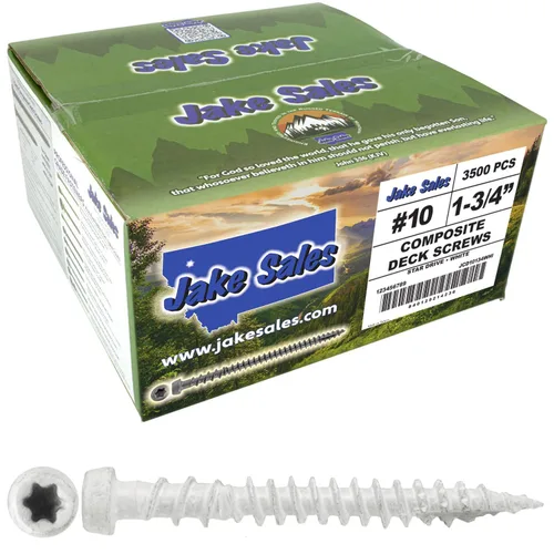 Vista 20 de Jake Sales #10 x 1-3/4" Graystone - Tornillo de madera recubierto exterior de madera Torx/Star Drive Head - Compatible con madera AQC