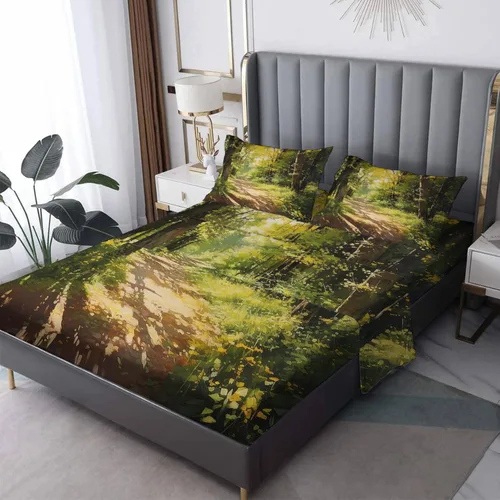 Vista 37 de Juego de sábanas abstractas tamaño individual, sábanas de microfibra suave, bolsillo profundo, sábanas y fundas de almohada estampadas sin arrugas