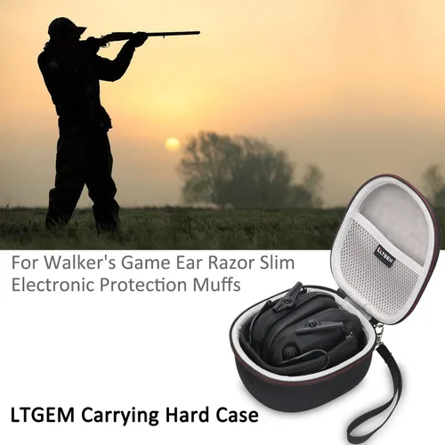 Vista 7 de LTGEM - Funda para orejeras delgadas de Walker's Razor, bolsa de transporte protectora de viaje de almacenamiento duro