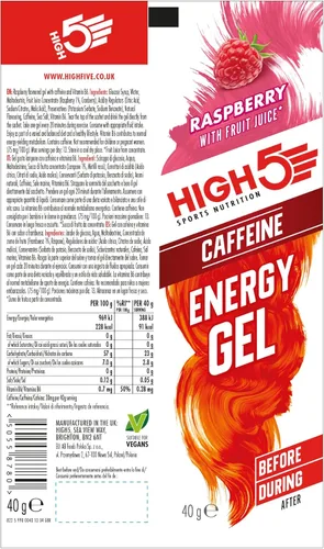 Vista 8 de High 5 Energy Gel Plus - 20 x 1.34 oz sobre - Frambuesa
