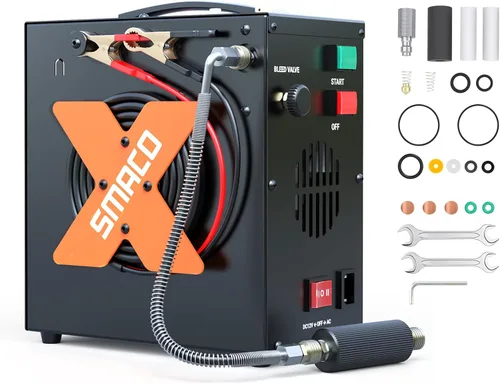 Compresor de aire PCP 4500Psi/30Mpa Compresor de aire de alta presión para tanque de paintball/buceo, sin aceite, sin ruido y apagado automático