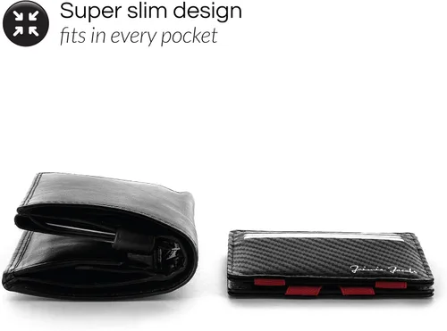 Vista 4 de Jaimie Jacobs - Flap Boy Slim - Cartera mágica de solapa para hombre con bolsillo frontal RFID cartera delgada de piel genuina