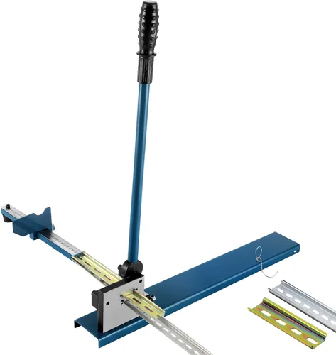 MXBAOHENG Cortadora de riel DIN Máquina de corte de riel de doble agujero con regla para cortar riel de acero/aluminio (Azul)