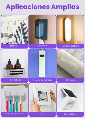 Vista 5 de Cinta de doble cara mejorada de alta resistencia, cinta adhesiva de doble cara nano extra grande, cinta adhesiva de pared para póster transparente