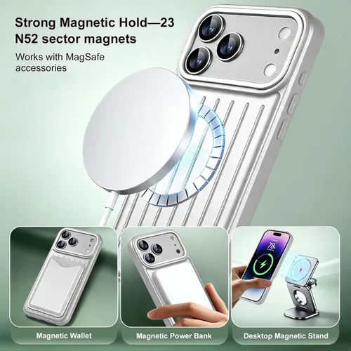 Vista 3 de ProtUTab Funda magnética para iPhone 18 Pro Max y 17 Pro Max Plateado