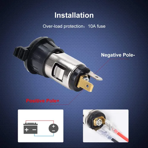 Vista 6 de CNAODUN Enchufe para encendedor de cigarrillos de automóvil DC 12V/24V toma de corriente con botón de expulsión de 12 voltios de repuesto