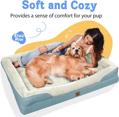 Vista 7 de Cama ortopédica lavable para perros grandes, cama ortopédica extraíble para perros XL con refuerzo, camas extra grandes para perros con funda