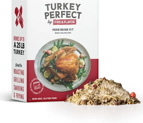 Vista 12 de Fire & Flavor All Natural- Kit de salmuera de hierbas perfectas para pavo, perfecto para asar, asar a la parrilla, ahumar, freír, 16.6 onzas