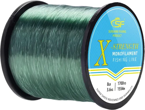 Vista 11 de SF - Línea de pesca monofilamento premium, carrete X-Strong de nailon mono material, línea líder para agua salada y agua dulce