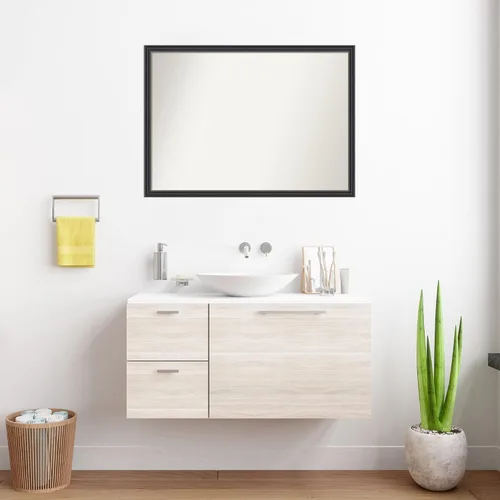 Vista 354 de Amanti Art Espejo de pared y baño negro para sobre fregadero, espejo Avon Negro Estrecho