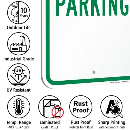 Vista 7 de SmartSign Letrero de "Estacionamiento para visitantes" Aluminio de 12 x 18 pulgadas