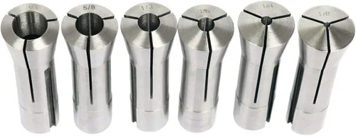 Vista 5 de 8MILELAKE Juego de 6 pinzas de precisión R8 de 1/8-3/4 pulgadas, kit de soporte para mandril de molino