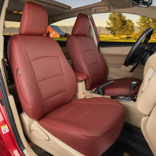 Vista 29 de HKZ Funda de asiento especial personalizada para Toyota Corolla (Beige, 2014-2019 Corolla L LE Eco XLE Sedan)