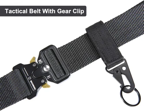 Vista 3 de KingMoore - Cinturón táctico para hombre, resistente, ajustable, estilo militar, de nailon con hebilla de metal