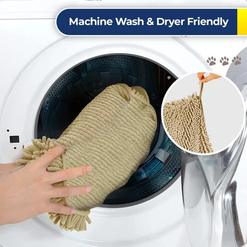 Vista 6 de Muddy Mat Secador de perros, gamuza lavable de microfibra altamente absorbente, absorbente de toallas de secado rápido, toallas de baño de felpilla