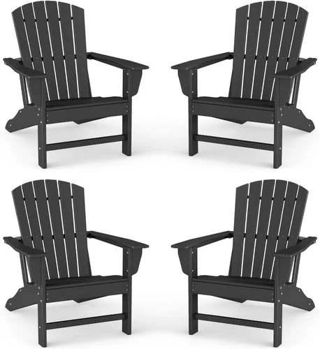 Vista 25 de BRIOPAWS Adirondack - Juego de 2 sillas para hoguera, de gran tamaño, plástico HDPE, resistente a la intemperie, para terraza, exterior, piscina