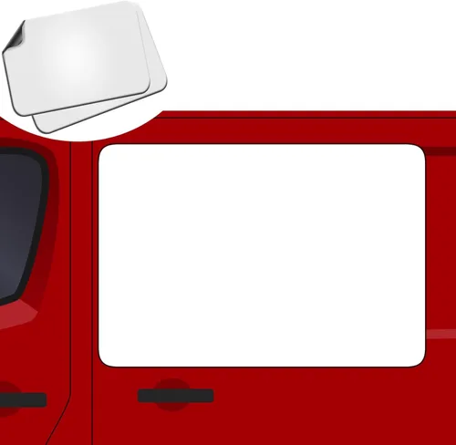 Vista 15 de Paquete de 2 calcomanías magnéticas para puerta de automóvil en blanco, letrero magnético para vehículo con esquinas redondeadas, imán perfecto